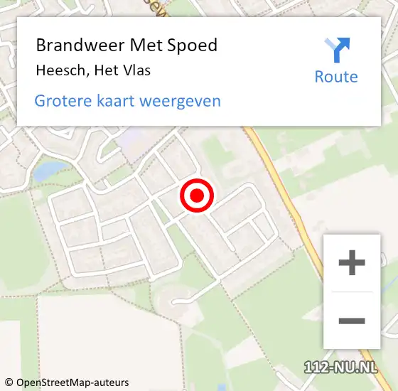 Locatie op kaart van de 112 melding: Brandweer Met Spoed Naar Heesch, Het Vlas op 28 oktober 2017 10:34