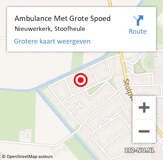 Locatie op kaart van de 112 melding: Ambulance Met Grote Spoed Naar Nieuwerkerk, Stoofheule op 28 oktober 2017 10:47