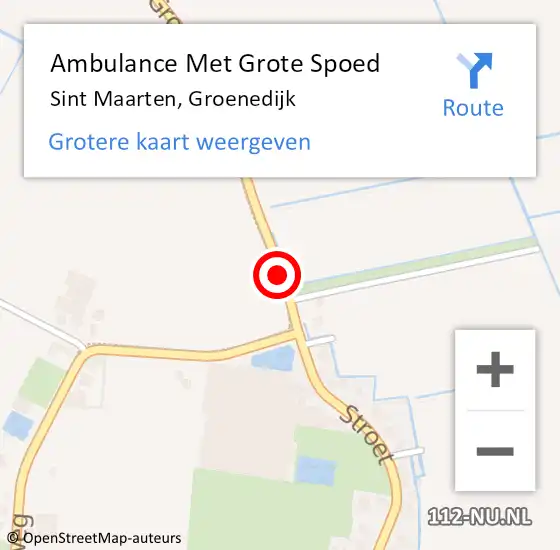 Locatie op kaart van de 112 melding: Ambulance Met Grote Spoed Naar Sint Maarten, Groenedijk op 28 oktober 2017 10:47