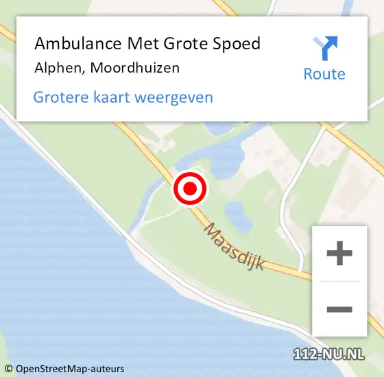 Locatie op kaart van de 112 melding: Ambulance Met Grote Spoed Naar Alphen, Moordhuizen op 28 oktober 2017 11:12