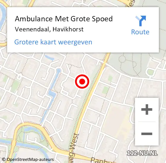 Locatie op kaart van de 112 melding: Ambulance Met Grote Spoed Naar Veenendaal, Havikhorst op 28 oktober 2017 13:49