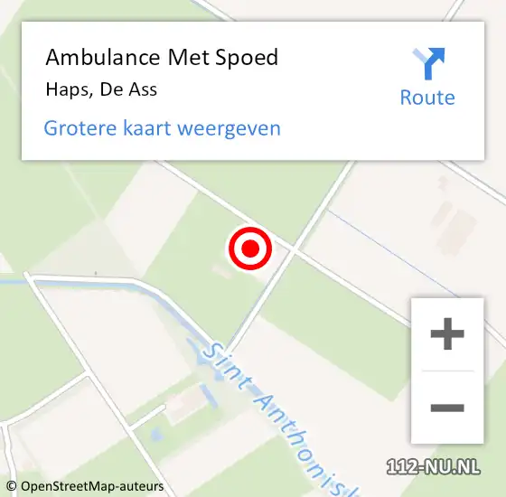 Locatie op kaart van de 112 melding: Ambulance Met Spoed Naar Haps, De Ass op 28 oktober 2017 13:58