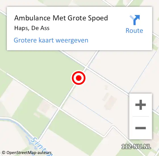 Locatie op kaart van de 112 melding: Ambulance Met Grote Spoed Naar Haps, De Ass op 28 oktober 2017 14:13