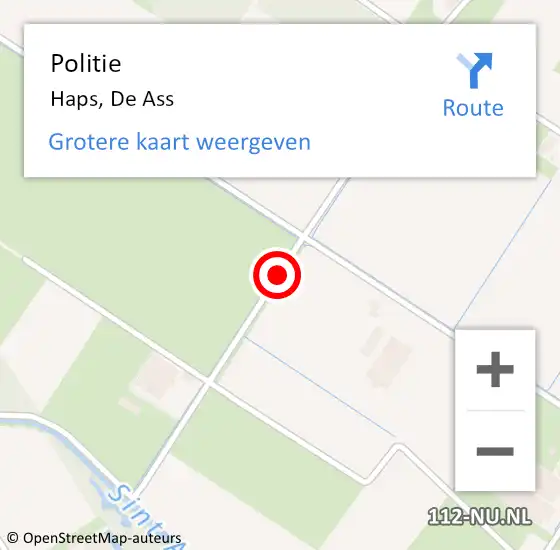 Locatie op kaart van de 112 melding: Politie Haps, De Ass op 28 oktober 2017 14:22