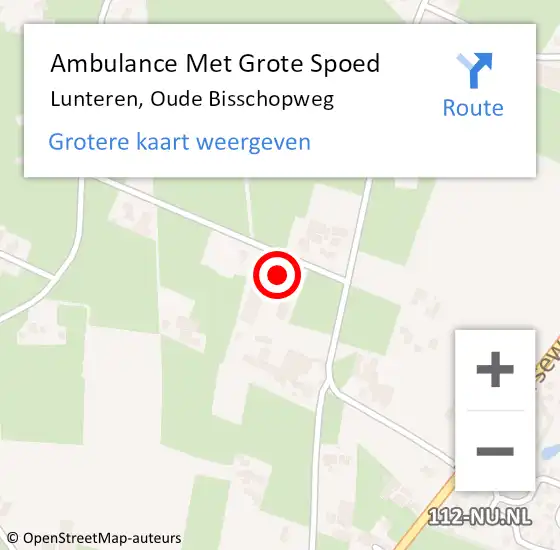 Locatie op kaart van de 112 melding: Ambulance Met Grote Spoed Naar Lunteren, Oude Bisschopweg op 28 oktober 2017 15:09