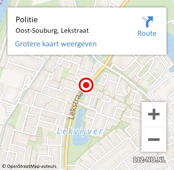 Locatie op kaart van de 112 melding: Politie Oost-Souburg, Lekstraat op 28 oktober 2017 15:50