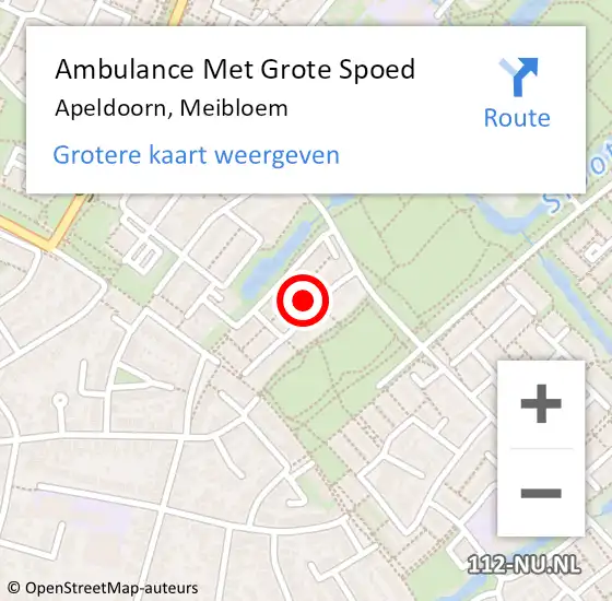 Locatie op kaart van de 112 melding: Ambulance Met Grote Spoed Naar Apeldoorn, Meibloem op 28 oktober 2017 16:50