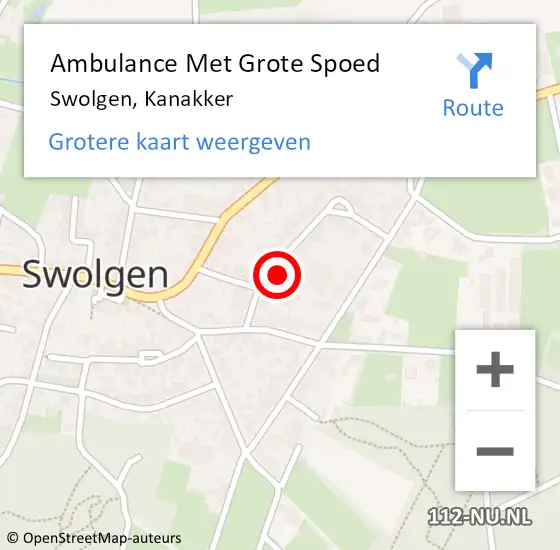 Locatie op kaart van de 112 melding: Ambulance Met Grote Spoed Naar Swolgen, Kanakker op 28 oktober 2017 17:57