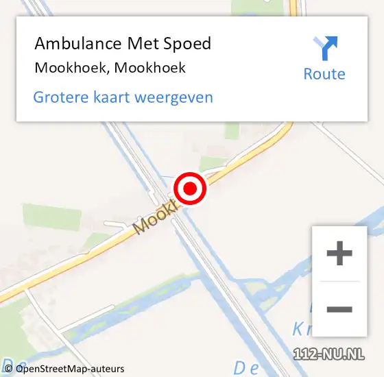 Locatie op kaart van de 112 melding: Ambulance Met Spoed Naar Mookhoek, Mookhoek op 28 oktober 2017 19:01