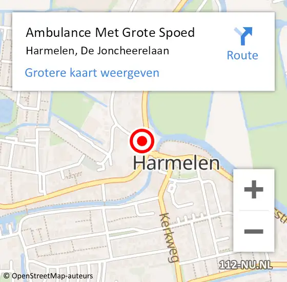 Locatie op kaart van de 112 melding: Ambulance Met Grote Spoed Naar Harmelen, De Joncheerelaan op 28 oktober 2017 21:23