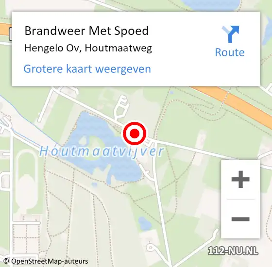 Locatie op kaart van de 112 melding: Brandweer Met Spoed Naar Hengelo Ov, Houtmaatweg op 28 oktober 2017 22:30