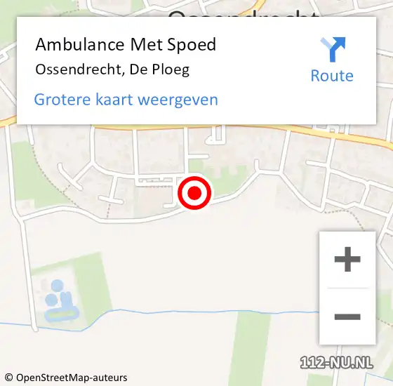 Locatie op kaart van de 112 melding: Ambulance Met Spoed Naar Ossendrecht, De Ploeg op 28 oktober 2017 22:50