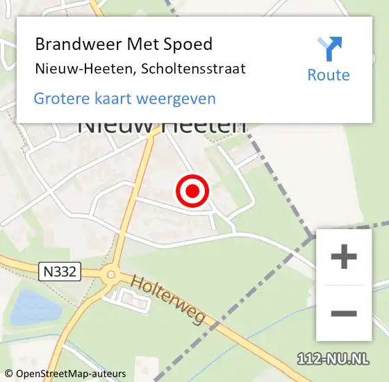 Locatie op kaart van de 112 melding: Brandweer Met Spoed Naar Nieuw-Heeten, Scholtensstraat op 28 oktober 2017 23:44