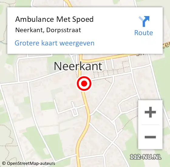 Locatie op kaart van de 112 melding: Ambulance Met Spoed Naar Neerkant, Dorpsstraat op 28 oktober 2017 23:59