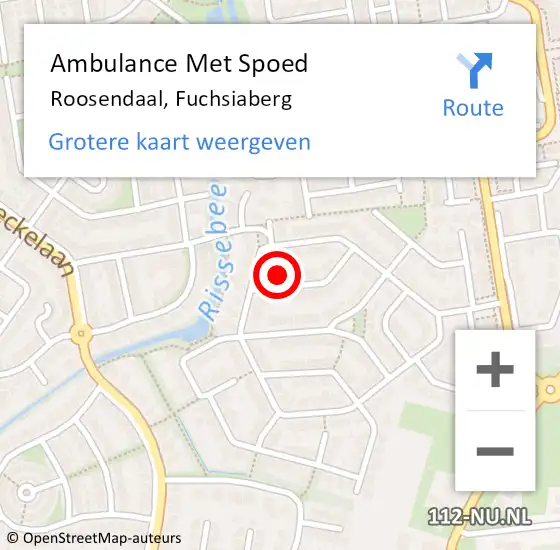 Locatie op kaart van de 112 melding: Ambulance Met Spoed Naar Roosendaal, Fuchsiaberg op 29 oktober 2017 00:41