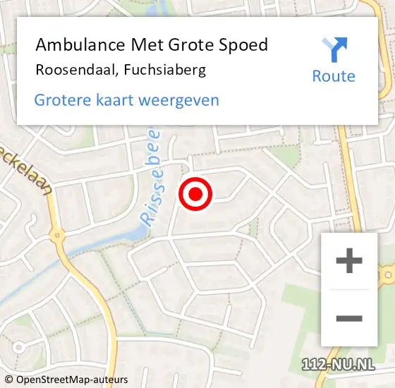 Locatie op kaart van de 112 melding: Ambulance Met Grote Spoed Naar Roosendaal, Fuchsiaberg op 29 oktober 2017 00:43