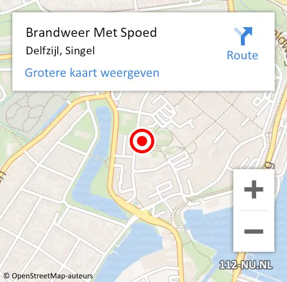 Locatie op kaart van de 112 melding: Brandweer Met Spoed Naar Delfzijl, Singel op 29 oktober 2017 01:54