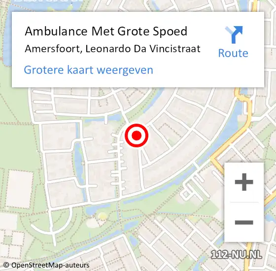 Locatie op kaart van de 112 melding: Ambulance Met Grote Spoed Naar Amersfoort, Leonardo Da Vincistraat op 29 oktober 2017 02:21