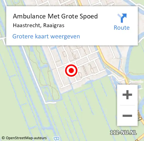 Locatie op kaart van de 112 melding: Ambulance Met Grote Spoed Naar Haastrecht, Raaigras op 29 oktober 2017 02:02