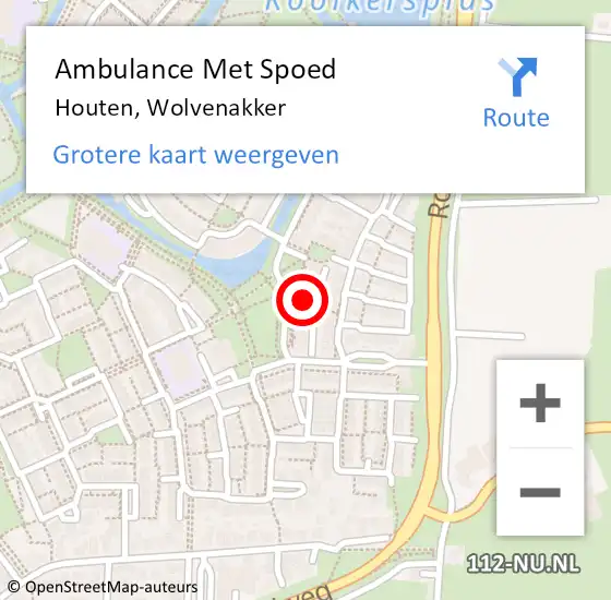 Locatie op kaart van de 112 melding: Ambulance Met Spoed Naar Houten, Wolvenakker op 29 oktober 2017 03:02