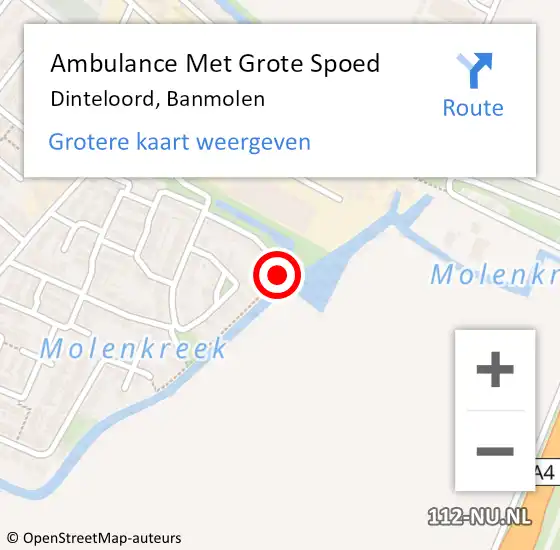 Locatie op kaart van de 112 melding: Ambulance Met Grote Spoed Naar Dinteloord, Banmolen op 29 oktober 2017 03:34