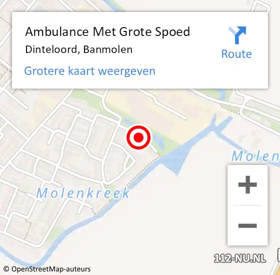 Locatie op kaart van de 112 melding: Ambulance Met Grote Spoed Naar Dinteloord, Banmolen op 29 oktober 2017 03:36