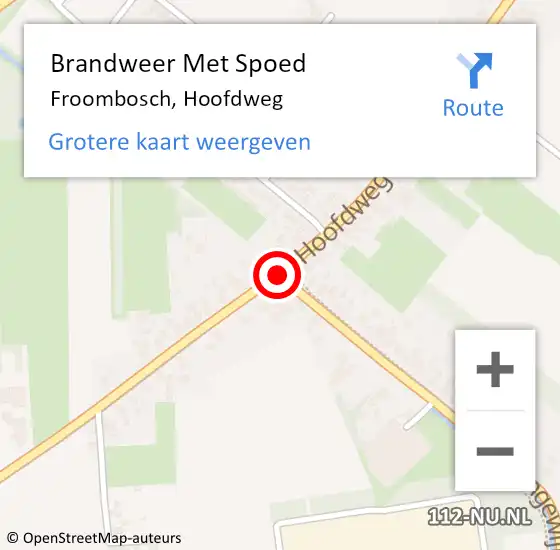 Locatie op kaart van de 112 melding: Brandweer Met Spoed Naar Froombosch, Hoofdweg op 29 oktober 2017 03:58