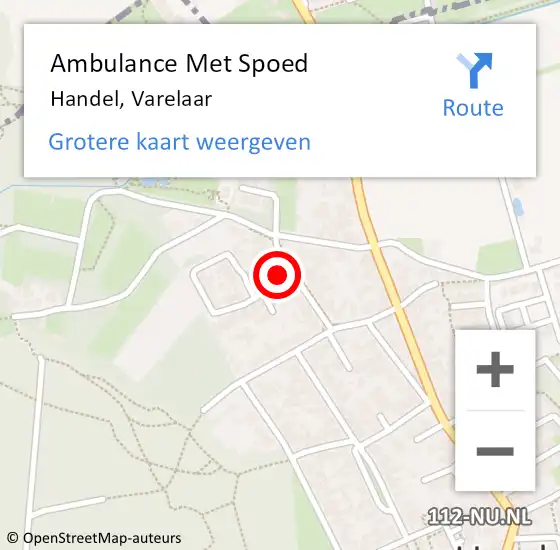 Locatie op kaart van de 112 melding: Ambulance Met Spoed Naar Handel, Varelaar op 29 oktober 2017 05:44