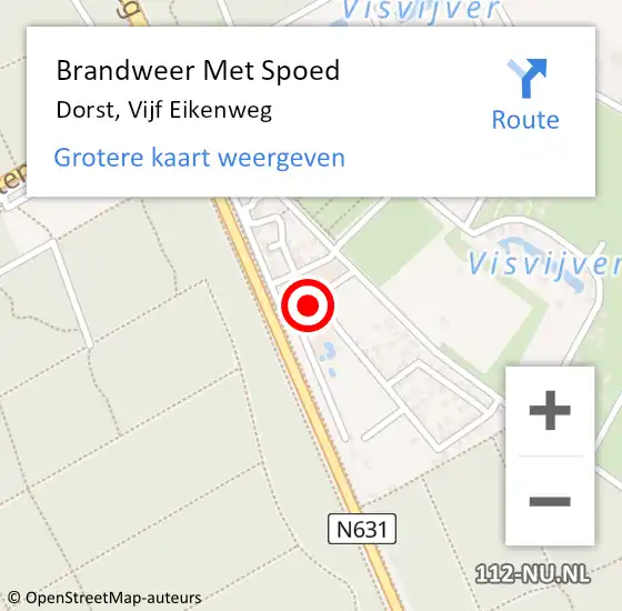 Locatie op kaart van de 112 melding: Brandweer Met Spoed Naar Dorst, Vijf Eikenweg op 29 oktober 2017 06:11