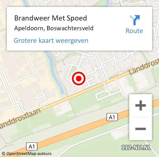 Locatie op kaart van de 112 melding: Brandweer Met Spoed Naar Apeldoorn, Boswachtersveld op 29 oktober 2017 06:34