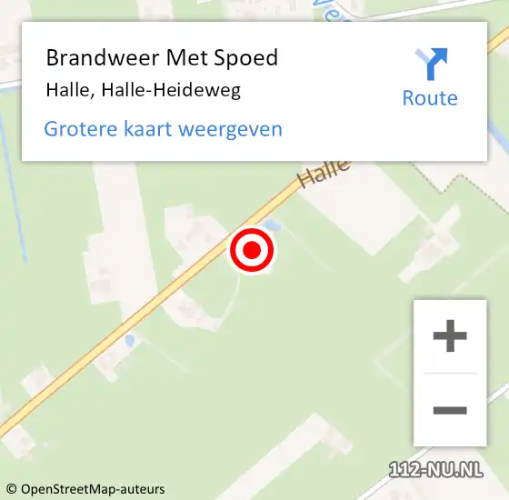 Locatie op kaart van de 112 melding: Brandweer Met Spoed Naar Halle, Halle-Heideweg op 29 oktober 2017 07:12