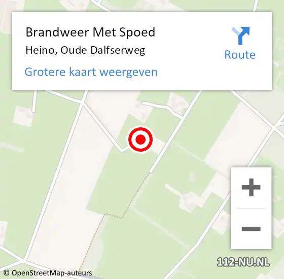 Locatie op kaart van de 112 melding: Brandweer Met Spoed Naar Heino, Oude Dalfserweg op 29 oktober 2017 07:47