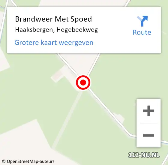 Locatie op kaart van de 112 melding: Brandweer Met Spoed Naar Haaksbergen, Hegebeekweg op 29 oktober 2017 07:52