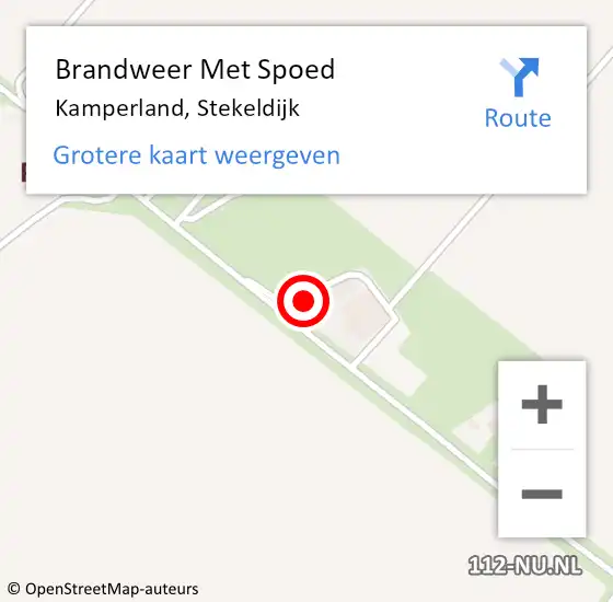 Locatie op kaart van de 112 melding: Brandweer Met Spoed Naar Kamperland, Stekeldijk op 29 oktober 2017 08:14