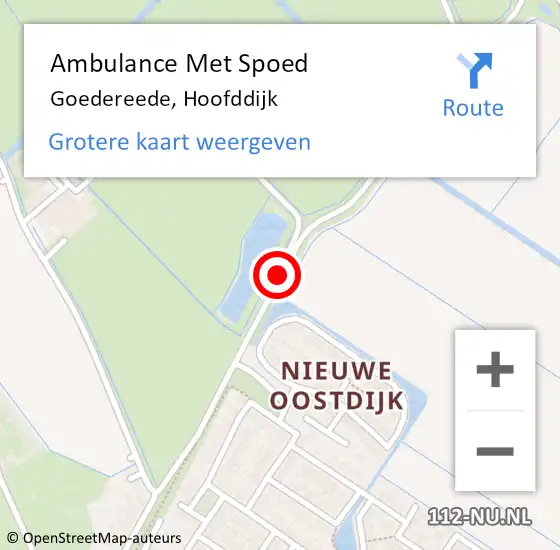 Locatie op kaart van de 112 melding: Ambulance Met Spoed Naar Goedereede, Hoofddijk op 29 oktober 2017 08:18