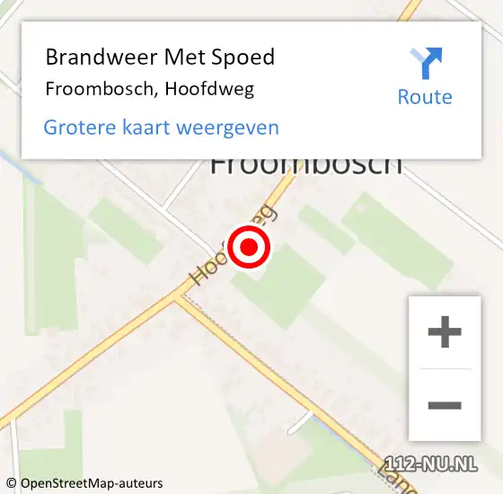 Locatie op kaart van de 112 melding: Brandweer Met Spoed Naar Froombosch, Hoofdweg op 29 oktober 2017 08:22