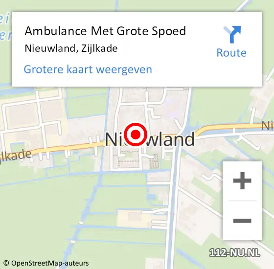 Locatie op kaart van de 112 melding: Ambulance Met Grote Spoed Naar Nieuwland, Zijlkade op 29 oktober 2017 08:46