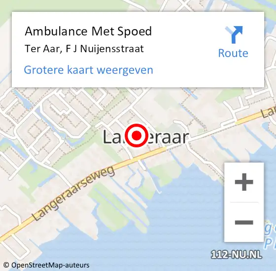 Locatie op kaart van de 112 melding: Ambulance Met Spoed Naar Ter Aar, F J Nuijensstraat op 29 oktober 2017 08:56