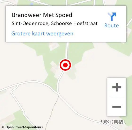 Locatie op kaart van de 112 melding: Brandweer Met Spoed Naar Sint-Oedenrode, Schoorse Hoefstraat op 29 oktober 2017 08:59