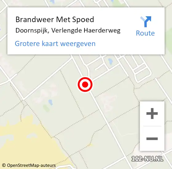 Locatie op kaart van de 112 melding: Brandweer Met Spoed Naar Doornspijk, Verlengde Haerderweg op 29 oktober 2017 09:15