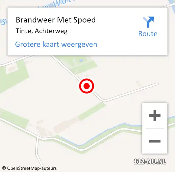 Locatie op kaart van de 112 melding: Brandweer Met Spoed Naar Tinte, Achterweg op 29 oktober 2017 09:31