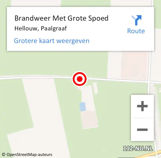 Locatie op kaart van de 112 melding: Brandweer Met Grote Spoed Naar Hellouw, Paalgraaf op 29 oktober 2017 09:49