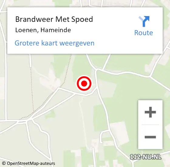 Locatie op kaart van de 112 melding: Brandweer Met Spoed Naar Loenen, Hameinde op 29 oktober 2017 09:53