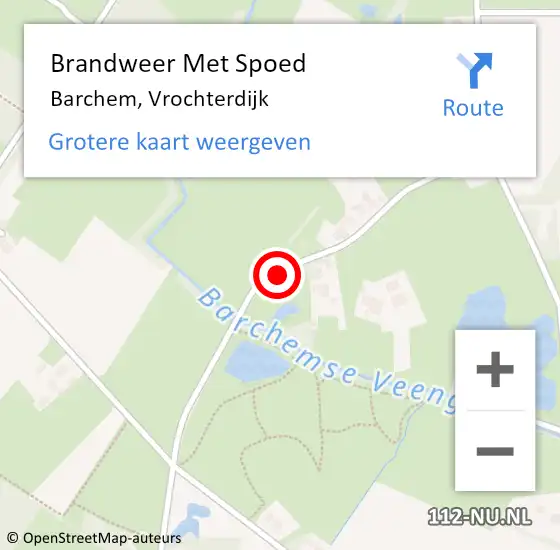 Locatie op kaart van de 112 melding: Brandweer Met Spoed Naar Barchem, Vrochterdijk op 29 oktober 2017 10:03