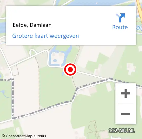 Locatie op kaart van de 112 melding:  Eefde, Damlaan op 29 oktober 2017 10:12