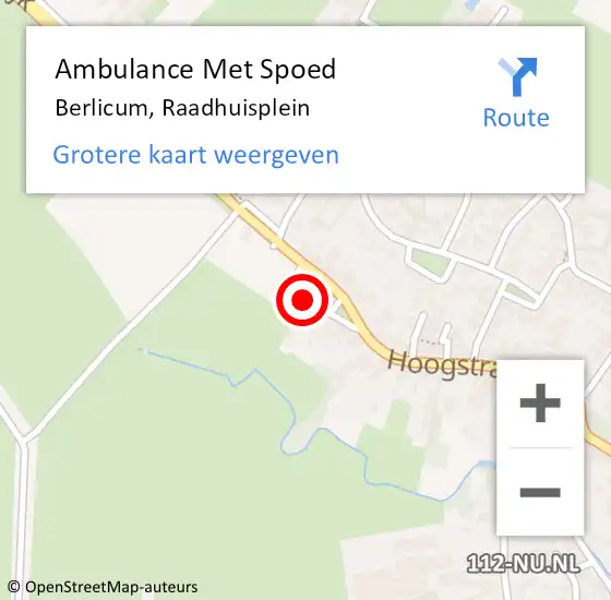 Locatie op kaart van de 112 melding: Ambulance Met Spoed Naar Berlicum, Raadhuisplein op 29 oktober 2017 10:19