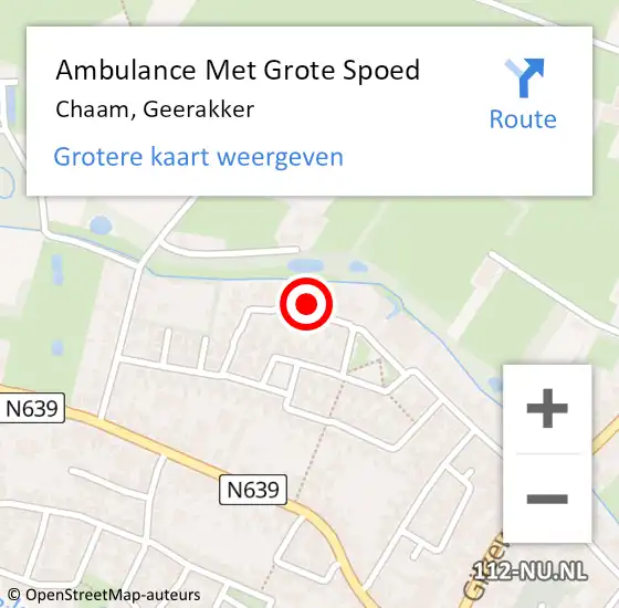 Locatie op kaart van de 112 melding: Ambulance Met Grote Spoed Naar Chaam, Geerakker op 29 oktober 2017 10:48