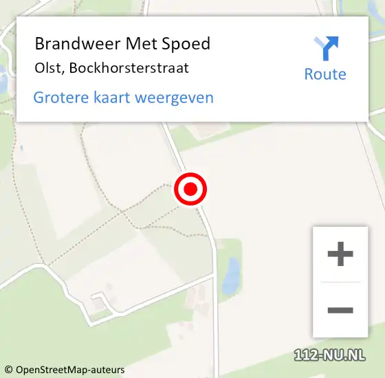 Locatie op kaart van de 112 melding: Brandweer Met Spoed Naar Olst, Bockhorsterstraat op 29 oktober 2017 11:08