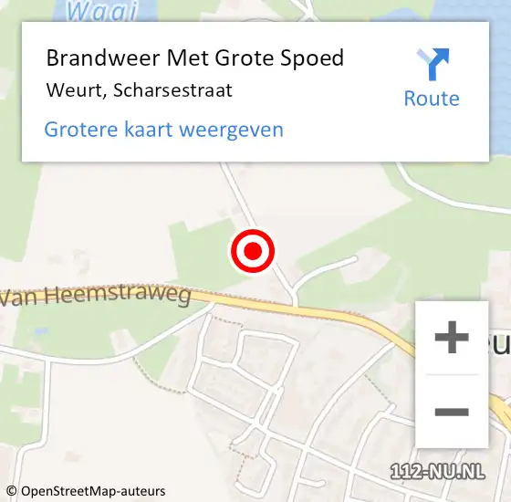 Locatie op kaart van de 112 melding: Brandweer Met Grote Spoed Naar Weurt, Scharsestraat op 29 oktober 2017 11:09