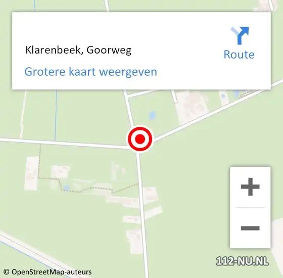 Locatie op kaart van de 112 melding:  Klarenbeek, Goorweg op 29 oktober 2017 11:20